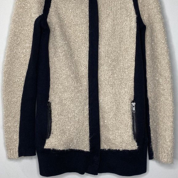 Anthropologie Sparrow Full Zip Jacket (Sz XS) Collared Wool Mohair Blend Boucle - Picture 4 of 11